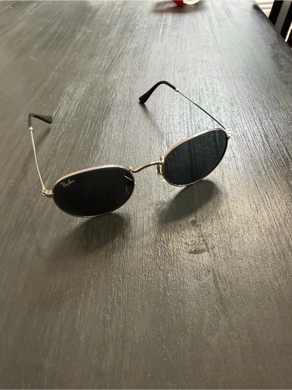 Ray-Ban RB8062 Oval Black Lens Silver Metal Sunglasses